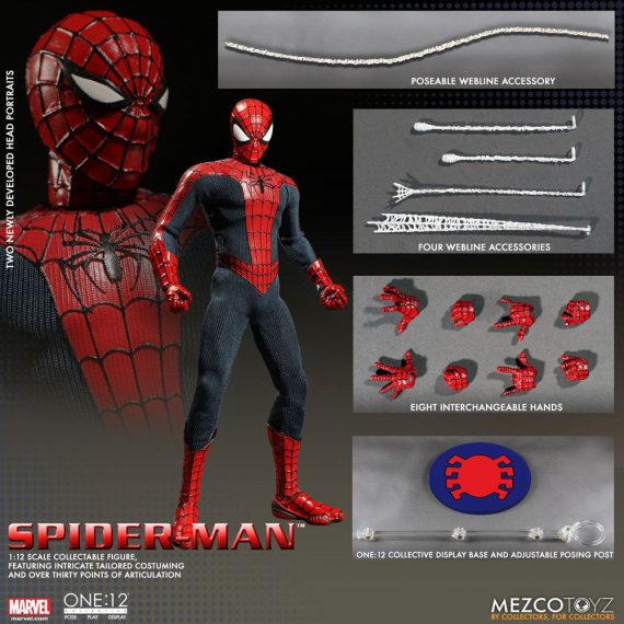 MEZCO Toys ONE:12 Collective Marvel SPIDER MAN Action Figure