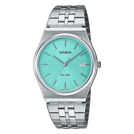 CASIO Collection MTP-B145D-2A1 Orologio Uomo Turquoise Il CASIO MTP-B145D fa parte dell’immensa collezione di orologi al quarzo della casa Giapponese.