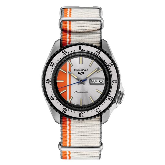 SEIKO 5 Sports SRPK73K1 U.S Special Creation Vintage Stripes ha colori vivaci e un design audace ispirato alle strisce delle auto da corsa d'epoca